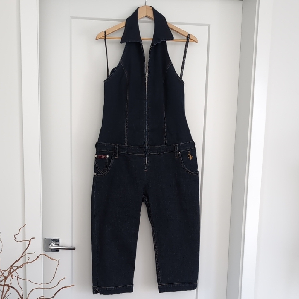 Women's Dark Blue Denim Jumpsuit